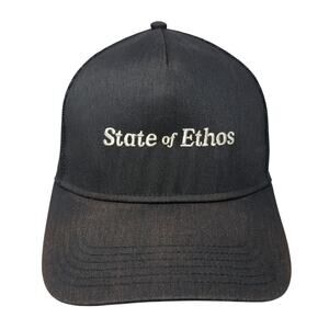 State of Ethos Snapback Trucker Hat Black OS Adjustable Mesh Back State Of Ethos
